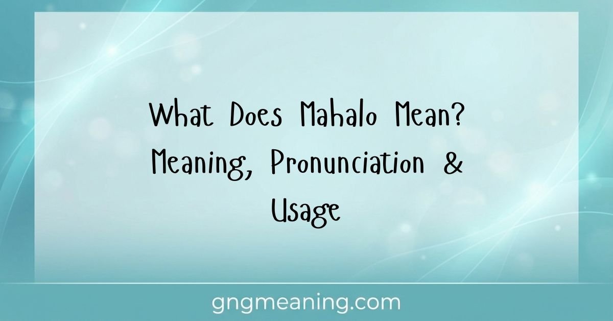 Mahalo Meaning